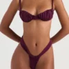 Cassis Prune gerimpelde bikini top
