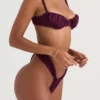 Cassis Prune gerimpelde bikini top
