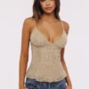 Catarina Vintage ivoorkleurige, met de hand geborduurde camisole-top – Limited Edition