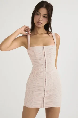 Cate Crystal mini-jurk met ruches