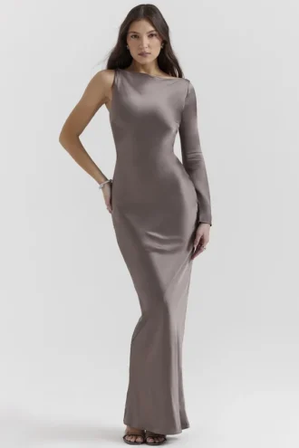 Catiana Smoke maxi-jurk met één mouw