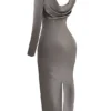 Catiana Smoke maxi-jurk met één mouw