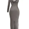 Catiana Smoke maxi-jurk met één mouw