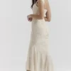 Cesca Vintage crèmekleurige maxi-jurk met bloemenprint