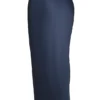 Charlene marineblauwe satijnen maxi-rok met schuine snit