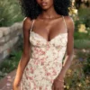 Charlotte Rose Print Korset Midi Zomerjurk