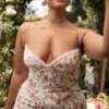 Charlotte Rose Print Korset Midi Zomerjurk