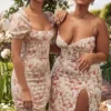 Charlotte Rose Print Korset Midi Zomerjurk