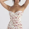 Charlotte Rose Print Korset Midi Zomerjurk