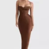 Charmaine Chocolate Korsetten-Maxi-jurk