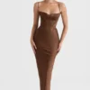 Charmaine Chocolate Korsetten-Maxi-jurk