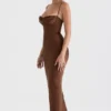 Charmaine Chocolate Korsetten-Maxi-jurk