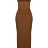 Charmaine Chocolate Korsetten-Maxi-jurk