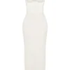 Charmaine ivoorkleurige korset maxi-jurk