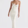 Charmaine ivoorkleurige korset maxi-jurk
