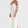 Charmaine ivoorkleurige korset maxi-jurk