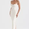 Charmaine ivoorkleurige korset maxi-jurk