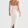 Charmaine ivoorkleurige korset maxi-jurk