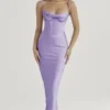Charmaine lavendelkleurige corset-maxi-jurk