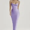 Charmaine lavendelkleurige corset-maxi-jurk