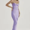 Charmaine lavendelkleurige corset-maxi-jurk