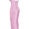 Charmaine roze korset maxi-jurk