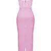 Charmaine roze korset maxi-jurk