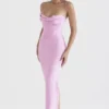 Charmaine roze korset maxi-jurk
