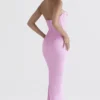 Charmaine roze korset maxi-jurk