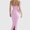 Charmaine roze korset maxi-jurk