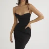 Charmaine zwarte korset maxi-jurk