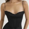 Charmaine zwarte korset maxi-jurk