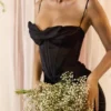 Charmaine zwarte korset maxi-jurk