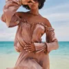 Chaya Hazelnut Off-Shoulder Jurk