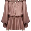 Chaya Hazelnut Off-Shoulder Jurk