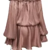Chaya Hazelnut Off-Shoulder Jurk