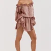 Chaya Hazelnut Off-Shoulder Jurk