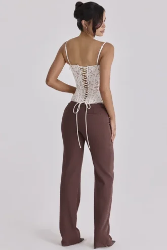 Chiara Espresso Brown rechte broek