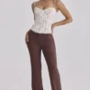 Chiara Espresso Brown rechte broek