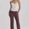 Chiara Espresso Brown rechte broek