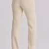 Chiara Vintage ivoorkleurige crêpe broek met rechte pijpen