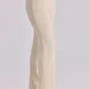 Chiara Vintage ivoorkleurige crêpe broek met rechte pijpen