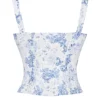 Chicca blauwe top met bloemenprint