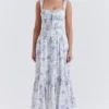 Chicca blauwe top met bloemenprint
