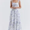 Chicca blauwe top met bloemenprint