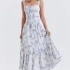 Chicca blauwe top met bloemenprint