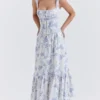 Chicca blauwe top met bloemenprint