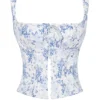 Chicca blauwe top met bloemenprint
