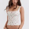 Chicca Rose Top met bloemenprint