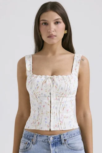 Chicca witte top met bloemenprint